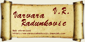 Varvara Radunković vizit kartica